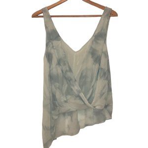 {Free People} Asymmetrical Flowy Blue Tank Top